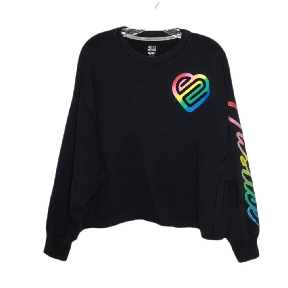 Justice Girls Size 16/18 Plus Cropped Sweatshirt.